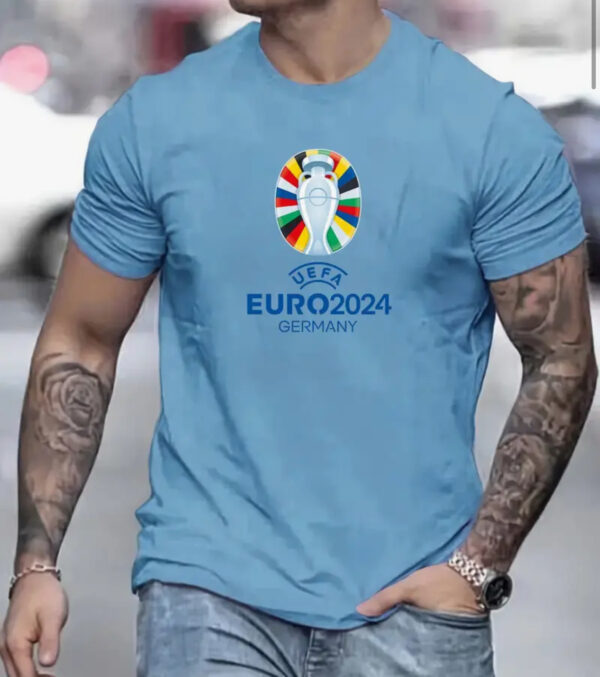 EURO 24 Mens Peacock Blue T Shirt