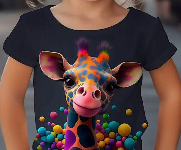 Girls Giraffe Print T Shirt