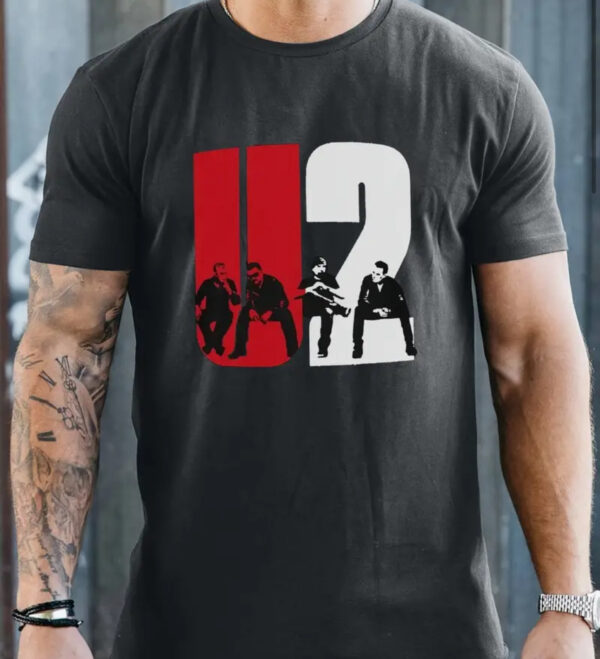 U2 Print Black Mens T Shirt