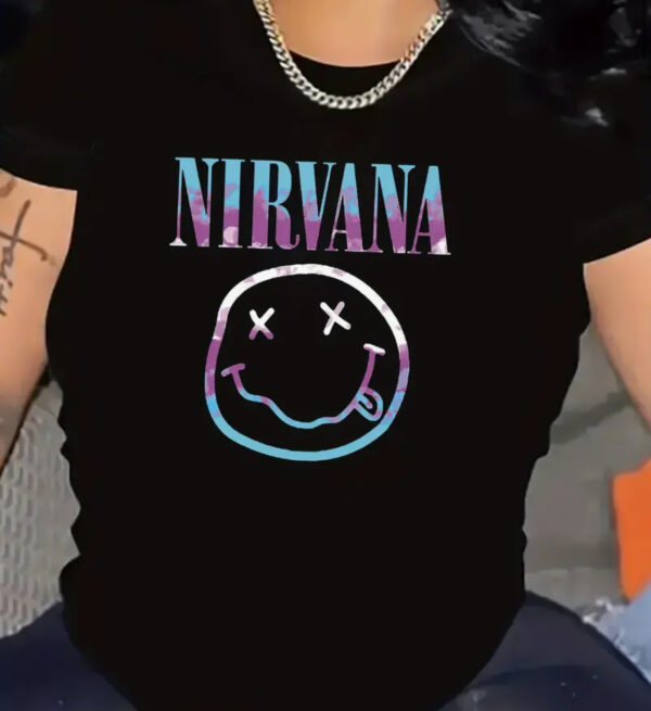 Nirvana Black Women's Print T Shirt