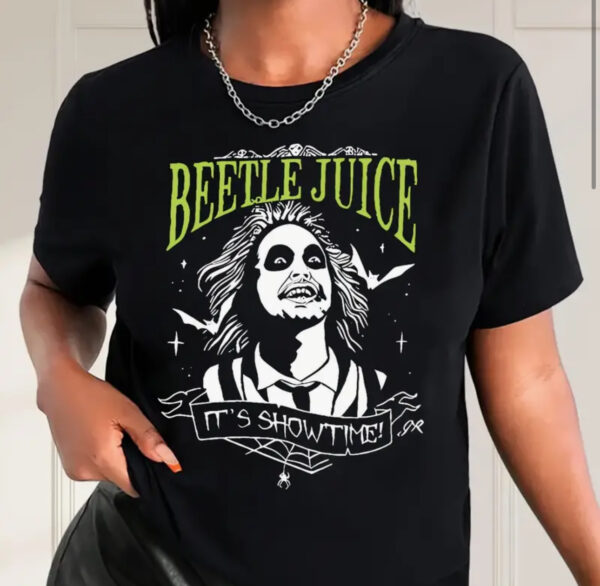 Beetlejuice Black Women's Print T Shirt - L/12/14