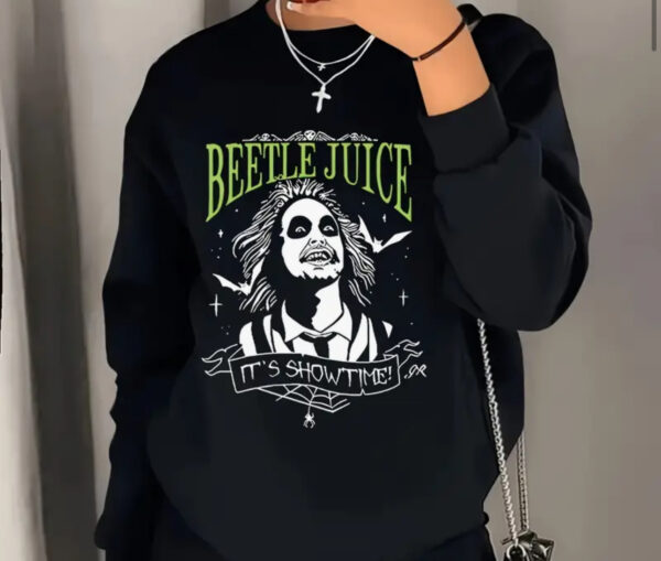 Beetlejuice Black Women's Print SweatShirt - L/12/14