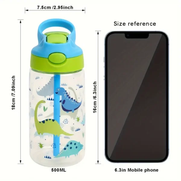 Toddler 500ml Sports Drinking Bottle with Straw - Image 3