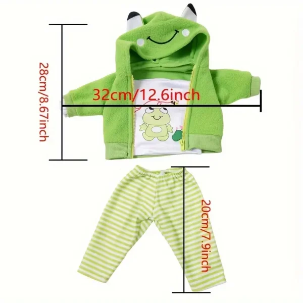 Green Frog Outfit for 43cm Doll - Image 2