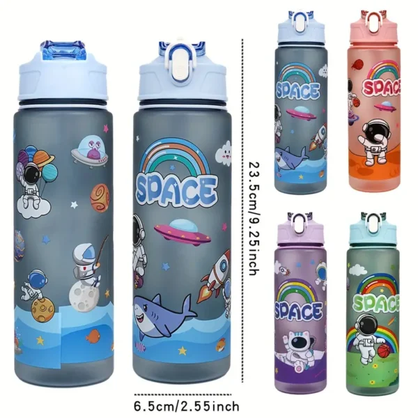 Kids Space 21oz Themed Water Bottle with Straw - Image 4