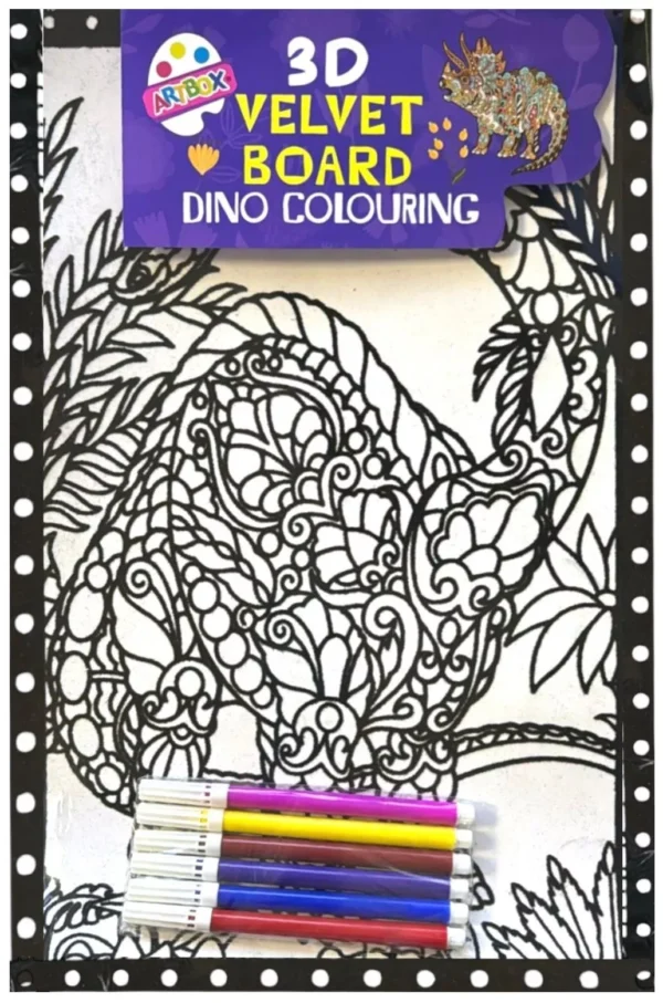 3D Velvet Board - Dino Colouring